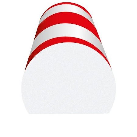 Ergomat Round Surface Bumper Red/White Hazard RDSB120-R/W